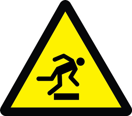 ISO Warning Safety Sign: Floor-Level Obstacle (2011) 6" Aluminum 1/Each - MISO303VA