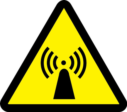 ISO Warning Safety Sign: Non-Ionizing Radiation (2011) 6" Adhesive Vinyl 1/Each - MISO343VS