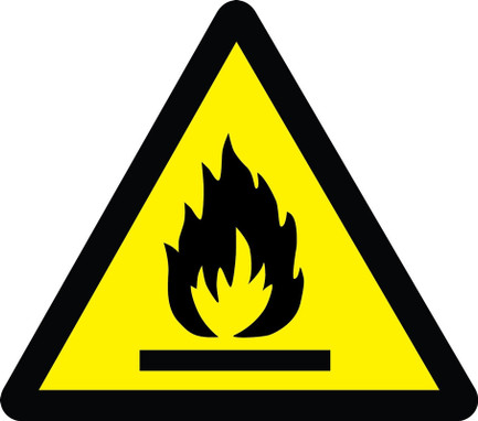 ISO Warning Safety Sign: Fire Hazard (2011) 6" Adhesive Vinyl 1/Each - MISO359VS