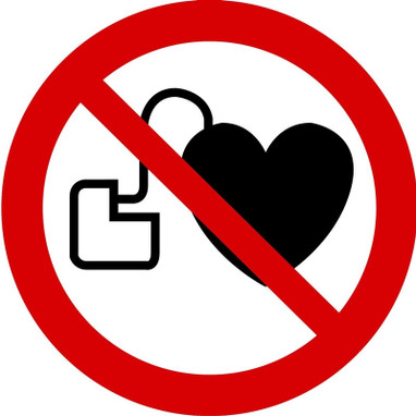 ISO Prohibition Safety Sign: No Active Implanted Cardiac Devices (2011) 12" Plastic 1/Each - MISO585VP