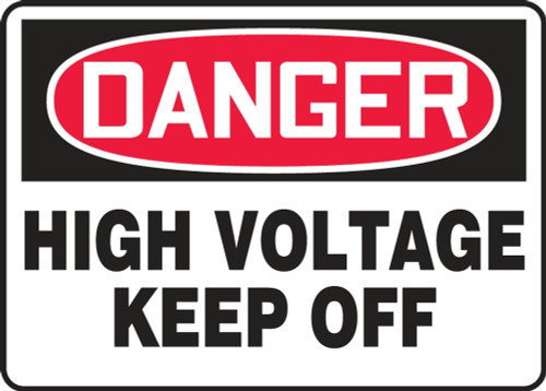 Contractor Preferred OSHA Danger Safety Sign: High Voltage - Keep Off 10" x 14" Aluminum SA 1/Each - EELC019CA 