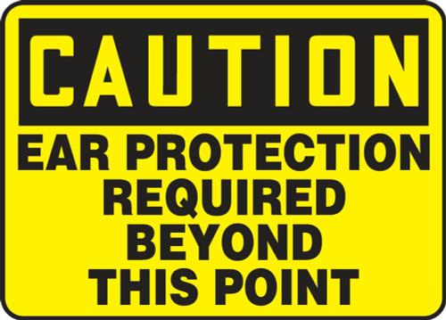 Contractor Preferred OSHA Caution Safety Sign: Ear Protection Must Be Worn In This Area 10" x 14" Aluminum SA 1/Each - EPPE632CA