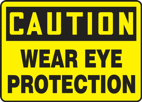 Contractor Preferred OSHA Caution Safety Sign: Wear Eye Protection 10" x 14" Aluminum SA 1/Each - EPPE736CA