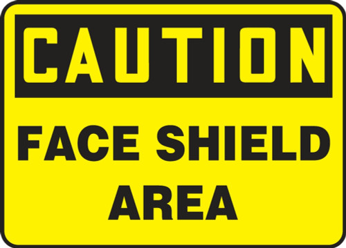 Contractor Preferred OSHA Caution Safety Sign: Face Shield Area 7" x 10" Aluminum SA 1/Each - EPPE768CA