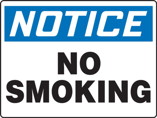 Contractor Preferred OSHA Notice Safety Sign: No Smoking 10" x 14" Plastic (.040") 1/Each - ESMK848CP