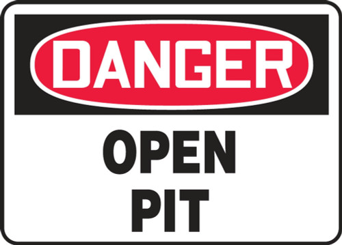 Contractor Preferred OSHA Danger Safety Sign: Open Pit 7" x 10" Aluminum SA 1/Each - ESTF201CA