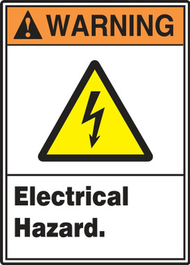 ANSI Warning Safety Signs: Electrical Hazard 14" x 10" Adhesive Dura-Vinyl 1/Each - MRLC310XV