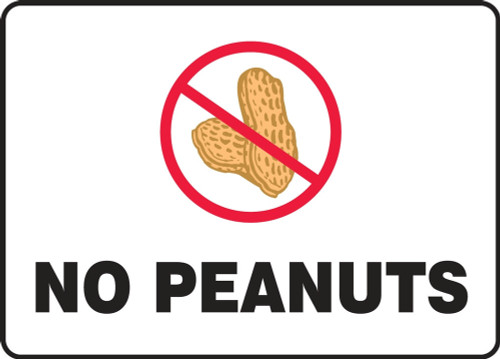 Safety Sign: No Peanuts 10" x 14" Plastic 1/Each - MSFA510VP