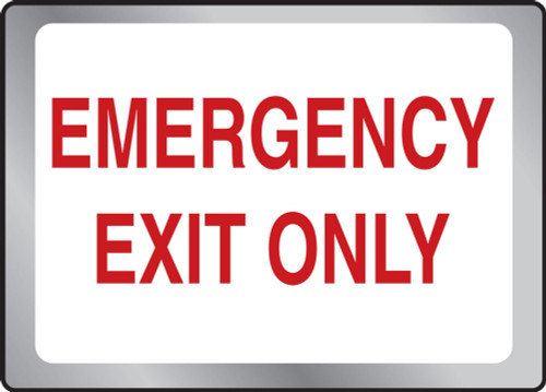 Stainless Steel Sign: Emergency Exit Only Full Color 10" x 14" 1/Each - MSTL504