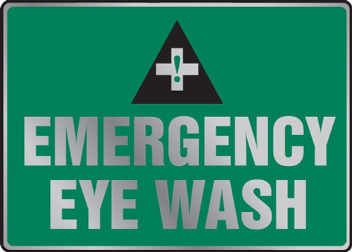 Stainless Steel Sign: Emergency Eye Wash Full Color 10" x 14" 1/Each - MSTL506