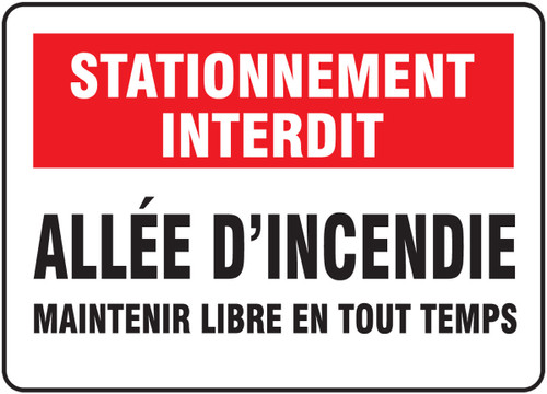 BILINGUAL FRENCH SIGN  FIRE & EMERGENCY 10" x 14" - MVHR955VS