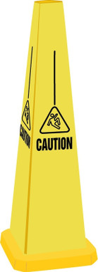 Quad-Warning Safety Cones Caution Falling Ice And/Or Snow 35" h 1/Each - PFC356