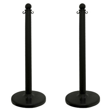 Medium Duty Stanchion Posts Black with Kit 6/Pack - PRC209BK