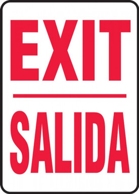 Contractor Preferred Bilingual Spanish Safety Sign: Exit / Salida 24" x 18" Lite Corrugated Plastic 1/Each - SBEEXT514CC