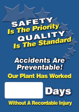 Digi-Day 3 Magnetic Faces: Safety Is The Priority - Quality Is The Standard - Accidents Are Preventable Magnetic Face Only 28" x 20" 1/Each - SCC714