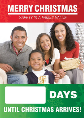 Digi-Day 3 Magnetic Faces: Merry Christmas - Safety Is A Family Value - _ Days Until Christmas Arrives Magnetic Face Only 28" x 20" 1/Each - SCC732