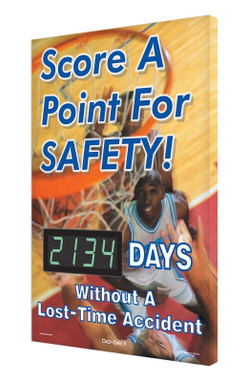 Digi-Day 3 Electronic Safety Scoreboards: Score A Point For Safety! - _Days Without A Lost Time Accident 28" x 20" - SCK134
