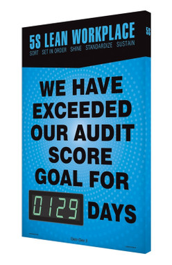 Digi-Day 3 Electronic Scoreboards: 5S Lean Workplace - We Have Exceeded Our Audit Score Goal For _ Days 28" x 20" - SCK148