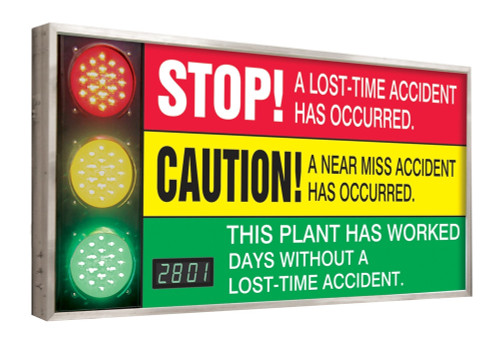 Digi-Day 3 Electronic Signal Scoreboards:This Plant Has Worked _ Days Without A Lost Time Accident English Backlit Display Face 1/Each - SCT805