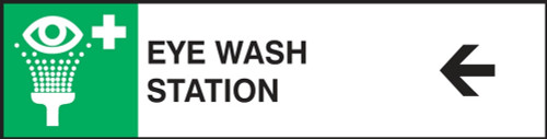 Changeable Sign System: Eye Wash Station with Left Arrow - SSL117