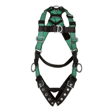 MSA V-FORM 10197206 Climbing/Positioning Full Body Harness w/Tongue Buckle Leg Straps - Extra Small