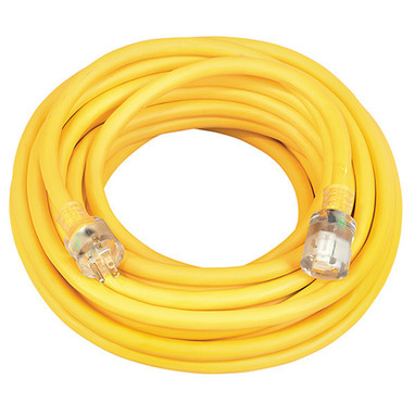 Southwire Vinyl SJTW Outdoor Extension Cord w/ Lighted End, 10/3 ga, 15 A, 50', 1/Each - 2688SW0002