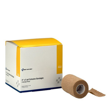 Cohesive Elastic Bandage, 3" x 5 yd, 4 Rolls/Box - J612LFAC