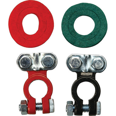 Southwire Heavy Duty Top Post Battery Terminals w/ Red & Black Coating, Magnesium/Aluminum Alloy, 2/Pkg - FWD903C2SW