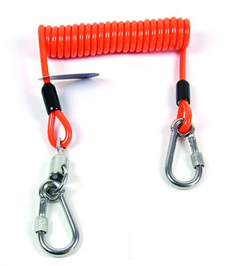 Ty-Flot Wired Coil Extension (4) Tool Tether 5 lb rating with swivel and screw gate carabineer 10/pkg - CC348WRSW
