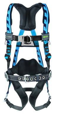 Miller AirCore Steel Hardware Blue Harness w/Front & Side D-Rings Lumbar Pad - Belt - Universal (Large/XL) - ACF-QCBDPUB