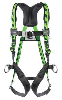 Miller AirCore Steel Hardware Green Harness w/Front & Side D-Rings - Universal (Large/XL) - ACF-QCDUG