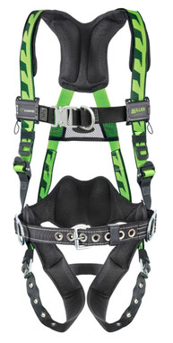 Miller AirCore Steel Hardware Green Harness w/Front & Side D-Rings Lumbar Pad - Belt - 2X/3X - ACF-TBBDP23XG