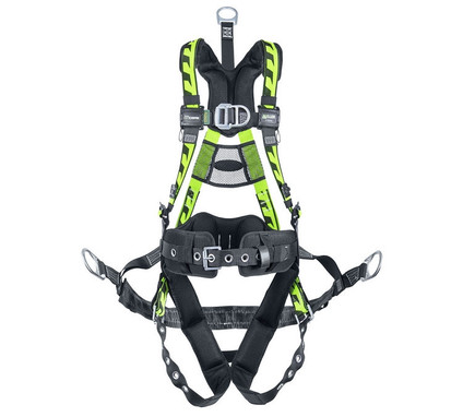 Miller AirCore Oil & Gas Green Harness w/Front D-Ring - Lumbar Pad - Belt - Back D-Ring Extension Small/Medium - ACOG-TBSMG