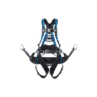 Miller AirCore Tower Climbing Steel Hardware Blue Harness w/Front & Side D-Rings Lumbar Pad - Belt - Small/Medium - ACT-QCSMB