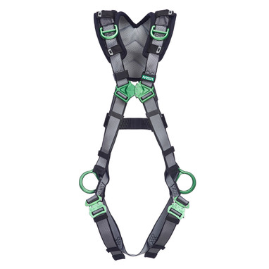 MSA V-FIT 10194884 Positoning/Rescue Full Body Harness w/Quick-Connect Leg Straps - Shoulder Padding - Extra Small