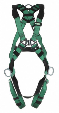 MSA V-FIT 10194931 Positoning Full Body Harness w/Tongue Buckle Leg Straps - Shoulder Padding - Super Extra Large