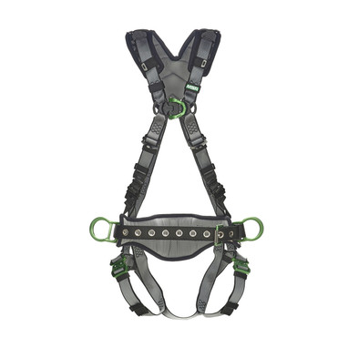 MSA V-FIT 10195126 Construction/Climbing Full Body Harness w/Quick-Connect Leg Straps - Shoulder Padding - Standard (M/L)