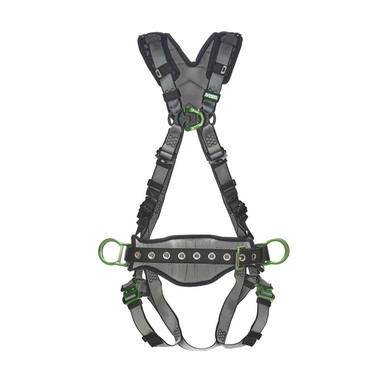 MSA V-FIT 10195128 Construction/Climbing Full Body Harness w/Quick-Connect Leg Straps - Shoulder Padding - Super Extra Large