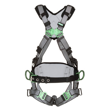 MSA V-FIT 10195135 Construction Full Body Harness w/Quick-Connect Leg Straps - Shoulder Padding - Extra Large