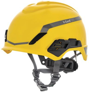 MSA V-Gard H1 Safety Helmet - No Vent - Yellow - Fas-Trac III Pivot Suspension - 10194795