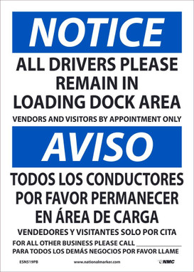 Notice Drivers Remain Bilingual - 14X10 - PS Vinyl - ESN519PB