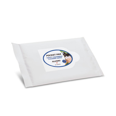 Alllegro Alcohol-Free Respirator Cleaning Wipes, Pocket Pak (20/Pak) - 3001-20PP