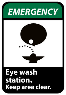 Walk On Floor Sign - 17" Dia. - Textured Non-Slip Surface - Emergency Eyewash - WFS5