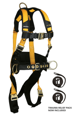 FallTech Journeyman Flex Steel 3D Construction Belted Harness - 3X/4X - 7035QC3X4X