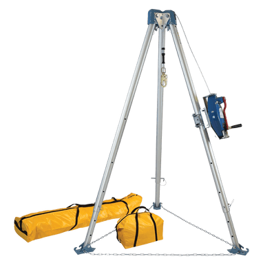 FallTech 11' Confined Space Tripod System with 60' Stainless Steel SRL-R - 7500S