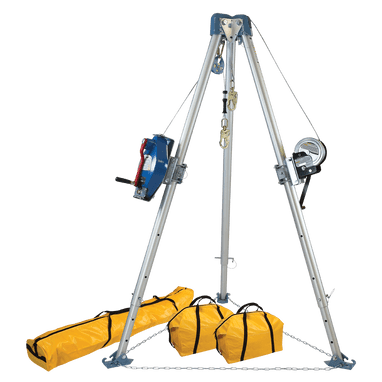 FallTech 11' Confined Space Tripod System with 60' Stainless Steel SRL-R and Personnel Winch - 7504S