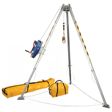 FallTech 8' Confined Space Tripod System with 60' Stainless Steel SRL-R - 7508S