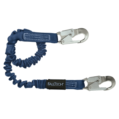 FallTech 4½' to 6' ElasTech Energy Absorbing Lanyard Single-leg with Aluminum Snap Hooks - 8240A