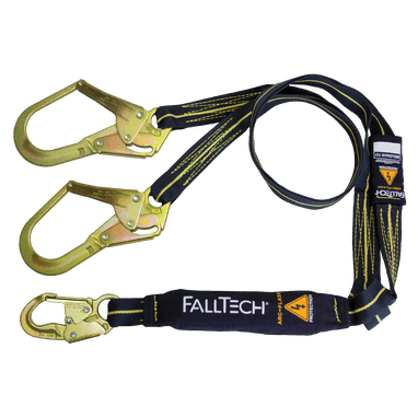 FallTech 6' Arc Flash Energy Absorbing Lanyard Double-leg with Steel Connectors - 8242Y3AF