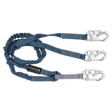 FallTech 6' Internal Energy Absorbing Lanyard Double-leg with Steel Snap Hooks - 8259Y